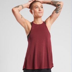 Breezy High Neck Tank - Dark Garnet